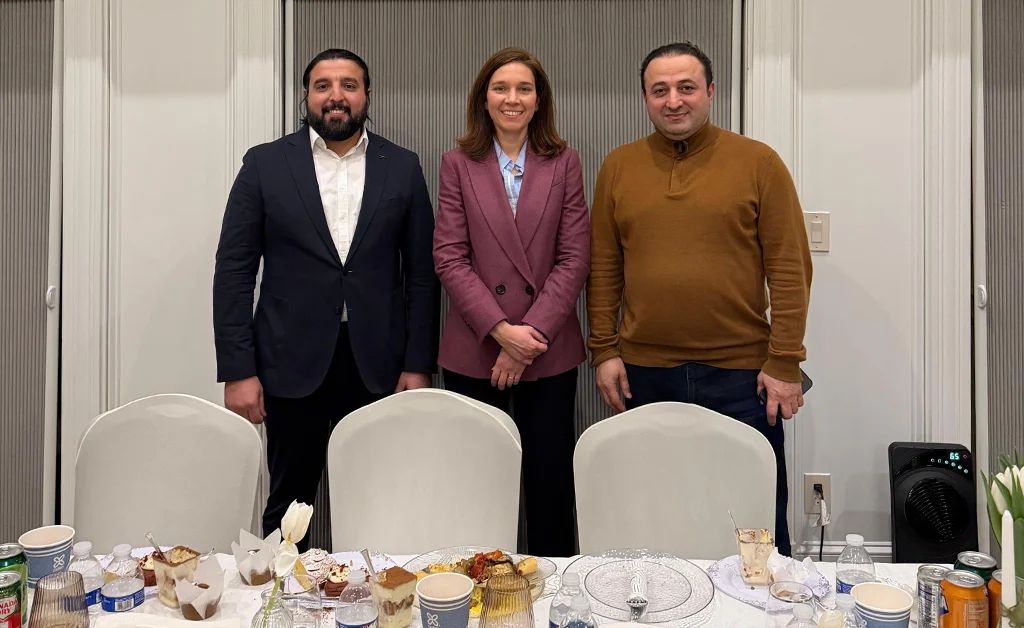 ATBA representatives Namig Shahpalangov and Nariman Hajiyev meet with Congressional candidate Rebecca Bennett in New Jersey to discuss community engagement and cultural initiatives